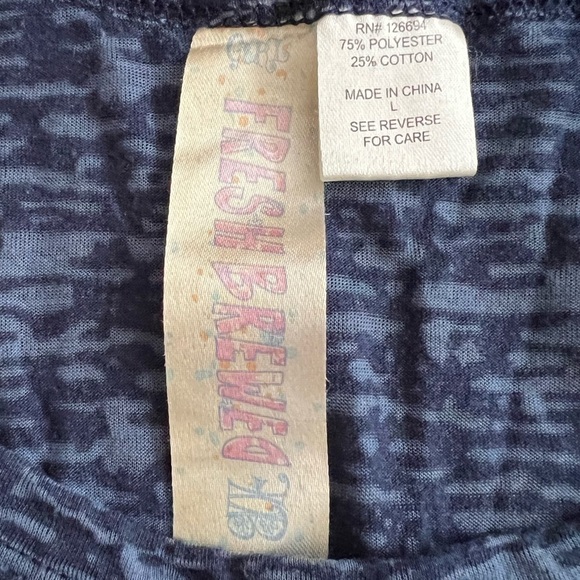 Fresh Brewed Size Large Embellished Butterfly Short Sleeve Tee Boho - Picture 4 of 6